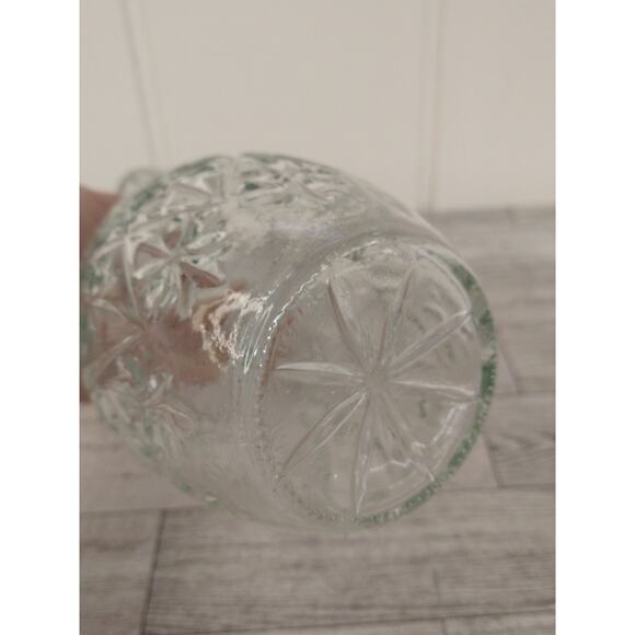 Vintage Decanter with Stopper 12" Tall Clear Cut Glass Retro 70s Star Burst (F8) - Picture 3 of 13